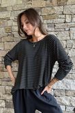 Agnes Stripe Trapeze Top Black